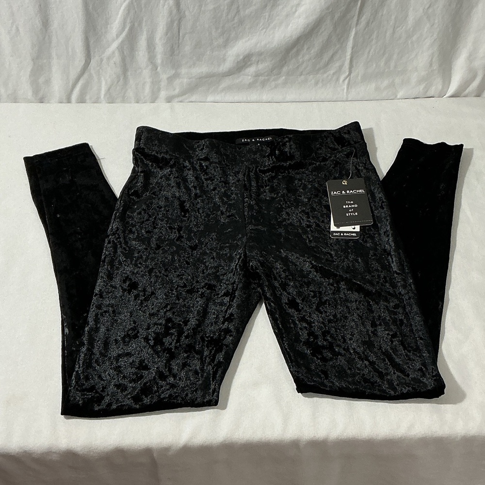 Zac & Rachel Black Velvet Stretch Leggings